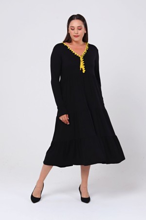 SİYAH ELBİSE VİSKON KUMAŞ 185794