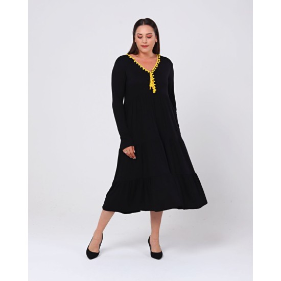 SİYAH ELBİSE VİSKON KUMAŞ 185794