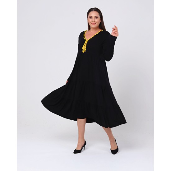 SİYAH ELBİSE VİSKON KUMAŞ 185794