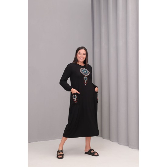 SİYAH ELBİSE VİSKON KUMAŞ 185795