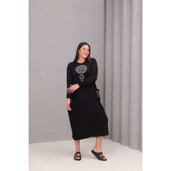 SİYAH ELBİSE VİSKON KUMAŞ 185795