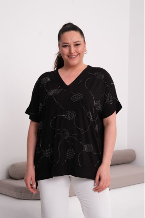 SİYAH BLUZ VİSKON KUMAŞ 185799