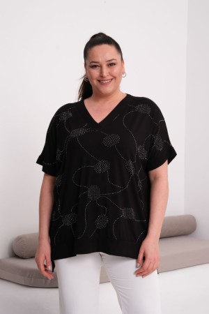 SİYAH BLUZ VİSKON KUMAŞ 185799