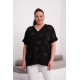 BLACK VISCOSE FABRIC BLOUSE – 185799