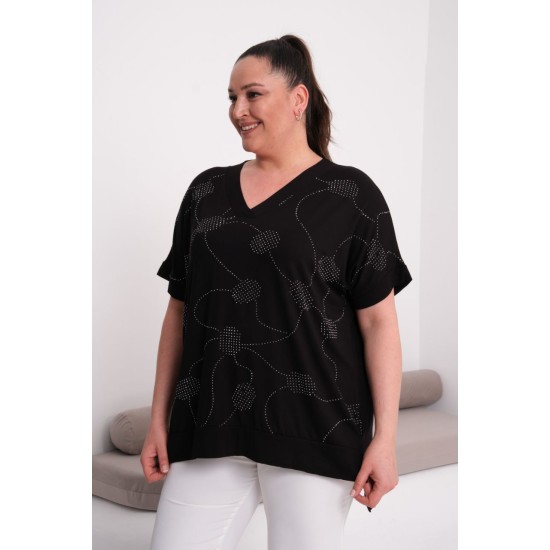BLACK VISCOSE FABRIC BLOUSE – 185799