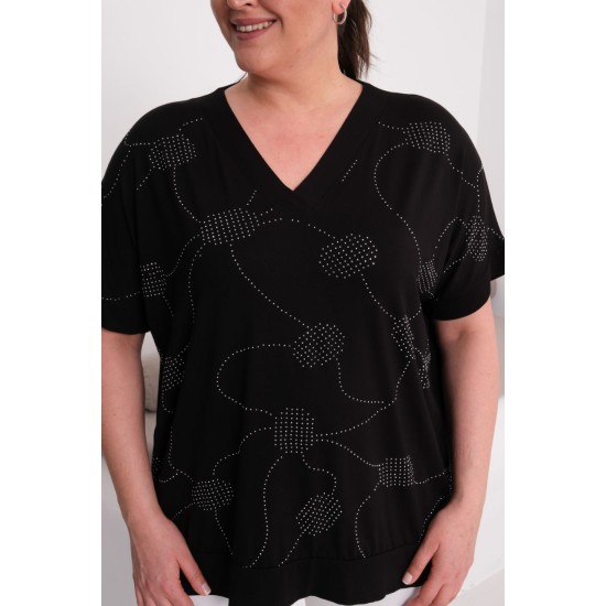 BLACK VISCOSE FABRIC BLOUSE – 185799