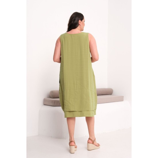 YEŞİL ELBİSE MODAL KUMAŞ 185805