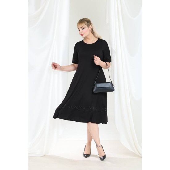 SİYAH ELBİSE VİSKON KUMAŞ 185669