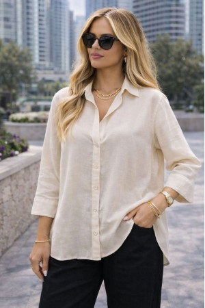 YIKAMALI PAMUK KETEN GÖMLEK 185932