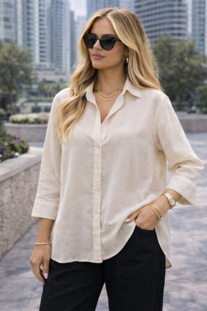 YIKAMALI PAMUK KETEN GÖMLEK 185932