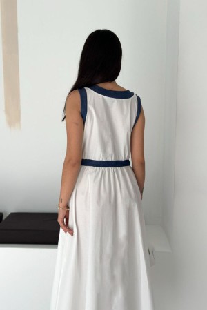 BEYAZ ELBİSE KOT GARNILI 185915