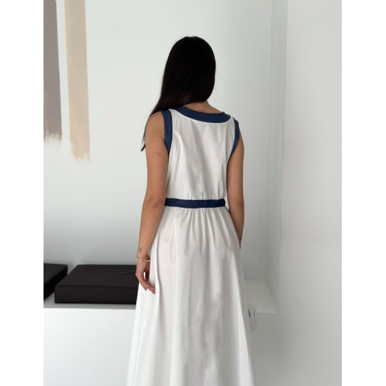 BEYAZ ELBİSE KOT GARNILI 185915