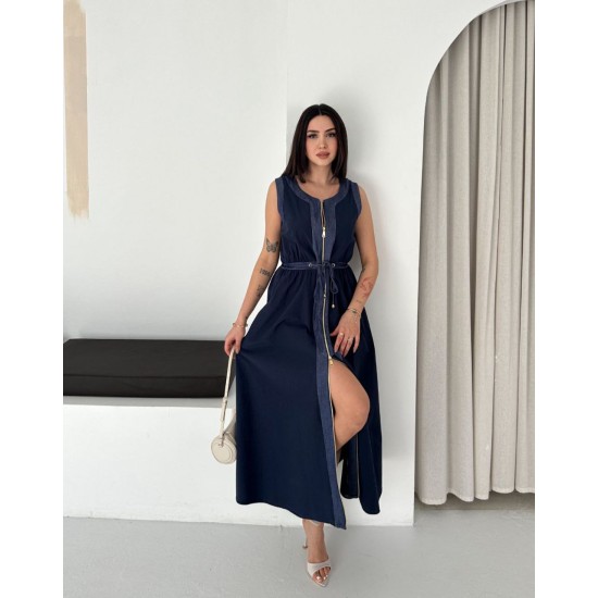 MAVİ ELBİSE KOT GARNILI 185913