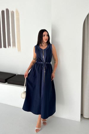 MAVİ ELBİSE KOT GARNILI 185913