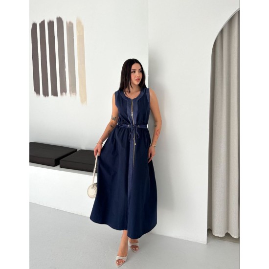MAVİ ELBİSE KOT GARNILI 185913