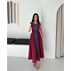 BORDO ELBİSE KOT GARNILI 185917