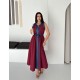 BORDO ELBİSE KOT GARNILI 185917