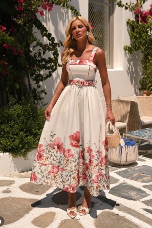 DESENLİ KREP ELBİSE 185940