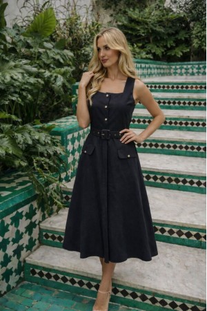 KEMERLİ KLOŞ ELBİSE PAPERTOUCH KUMAŞ 185941