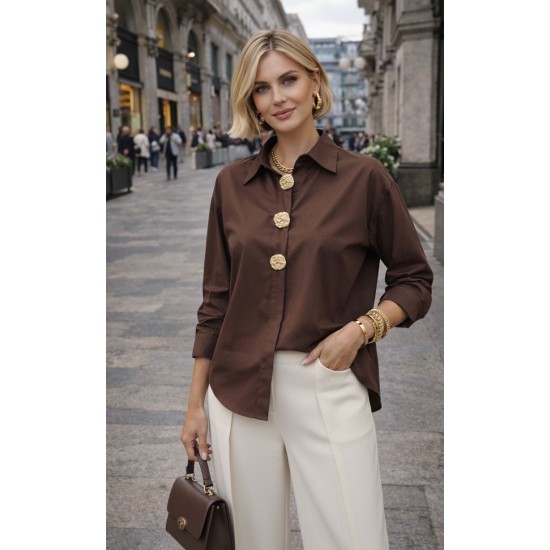 GOLD DÜĞME DETAYLI GÖMLEK 185947