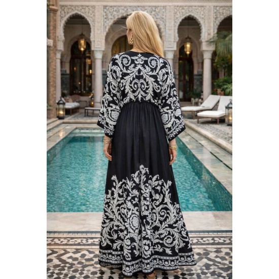 DESENLİ KİMONO ELBİSE JESSICA KUMAŞ 185954