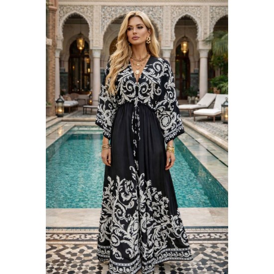 DESENLİ KİMONO ELBİSE JESSICA KUMAŞ 185954