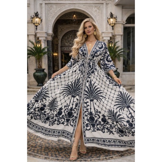 DESENLİ KİMONO ELBİSE JESSICA KUMAŞ 185955