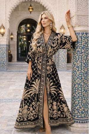 DESENLİ KİMONO ELBİSE JESSICA KUMAŞ 185957