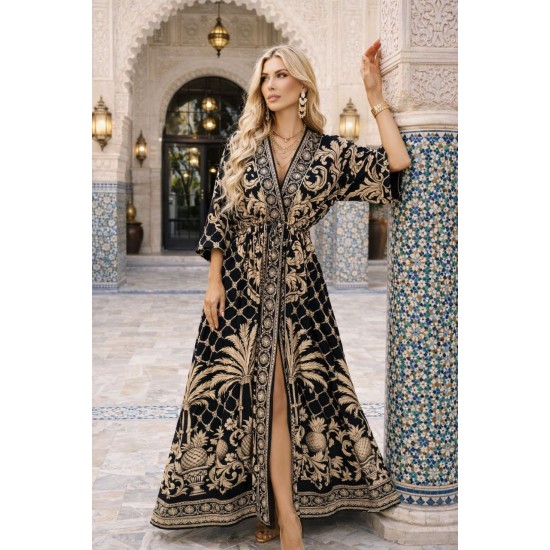 DESENLİ KİMONO ELBİSE JESSICA KUMAŞ 185957