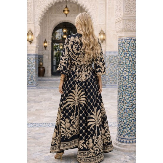 DESENLİ KİMONO ELBİSE JESSICA KUMAŞ 185957