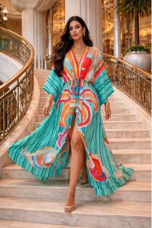 DESENLİ KİMONO ELBİSE JESSICA KUMAŞ 185958