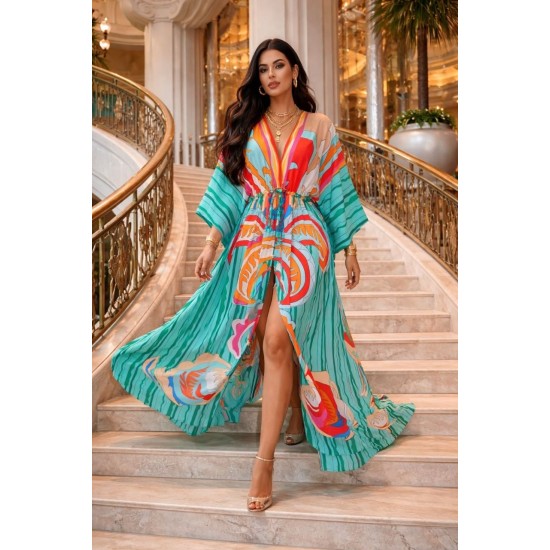 DESENLİ KİMONO ELBİSE JESSICA KUMAŞ 185958