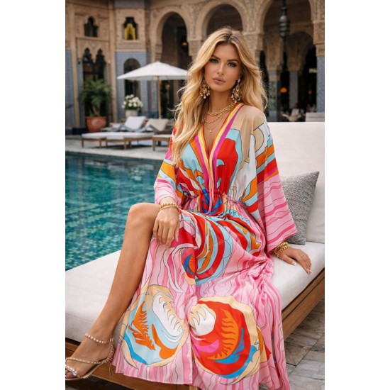DESENLİ KİMONO ELBİSE JESSICA KUMAŞ 185959