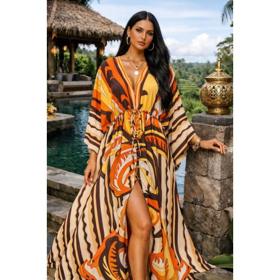 DESENLİ KİMONO ELBİSE JESSICA KUMAŞ 185960