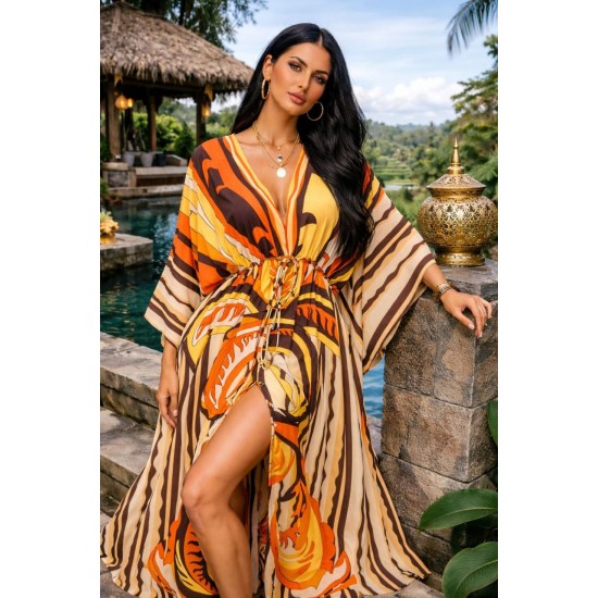 DESENLİ KİMONO ELBİSE JESSICA KUMAŞ 185960