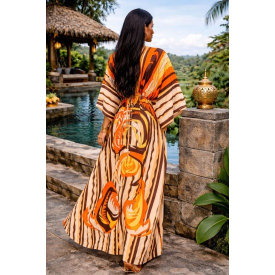 DESENLİ KİMONO ELBİSE JESSICA KUMAŞ 185960