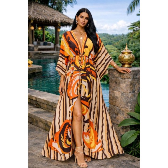 DESENLİ KİMONO ELBİSE JESSICA KUMAŞ 185960