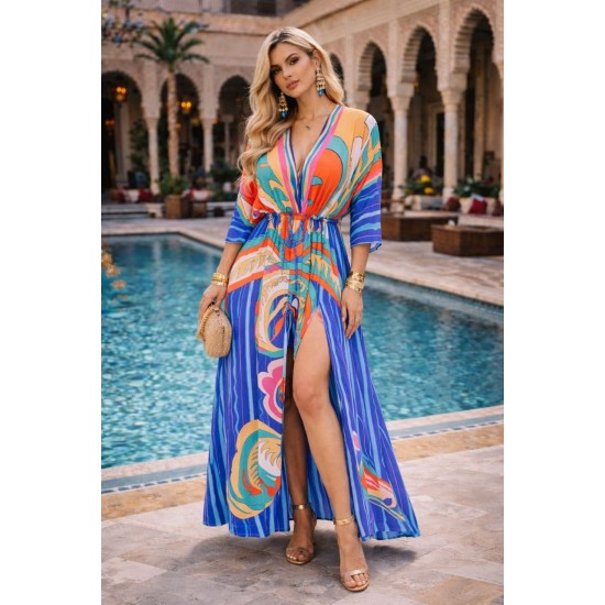 DESENLİ KİMONO ELBİSE JESSICA KUMAŞ 185961