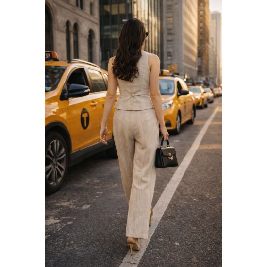 ÇİZGİLİ KUMAŞ YELEK TAKIM 185963