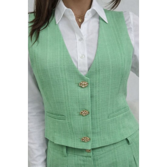 ÇİZGİLİ KUMAŞ YELEK TAKIM 185964