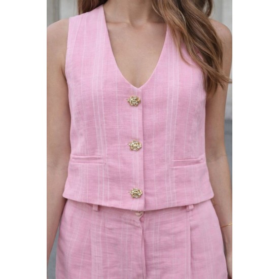 ÇİZGİLİ KUMAŞ YELEK TAKIM 185966