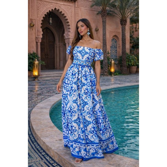 MADONNA YAKA İTHAL KREP KUMAŞ ELBİSE 185974