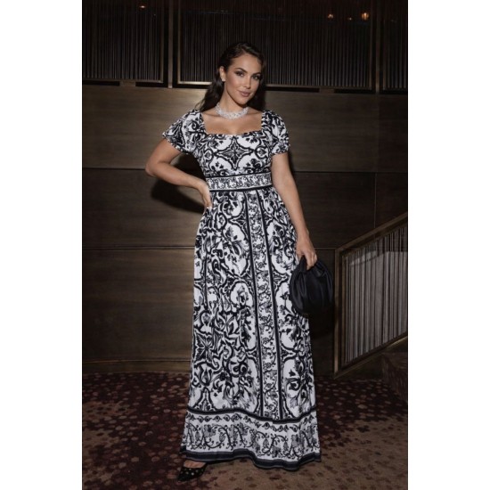 MADONNA YAKA İTHAL KREP KUMAŞ ELBİSE 185976