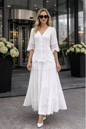 DANTEL NAKIŞ DETAYLI İTALYAN ETEK TAKIM 185983