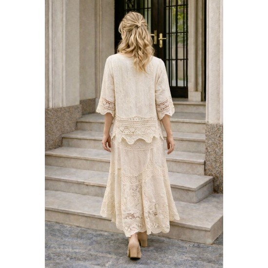 DANTEL NAKIŞ DETAYLI İTALYAN ETEK TAKIM 185983