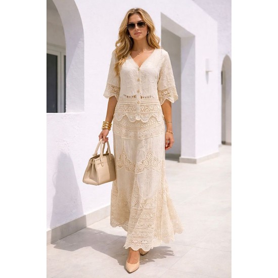 DANTEL NAKIŞ DETAYLI İTALYAN ETEK TAKIM 185983