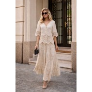 ITALIAN SKIRT SET WITH LACE EMBROIDERY DETAIL 185984