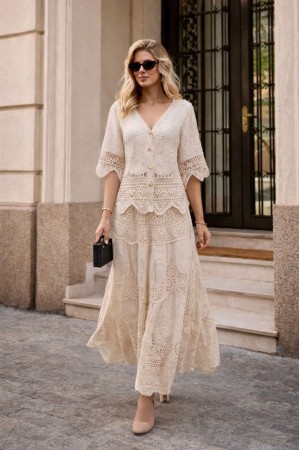 DANTEL NAKIŞ DETAYLI İTALYAN ETEK TAKIM 185984