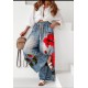 ÇİÇEK BASKILI JEANS EFEKTLİ PANTOLON 185986