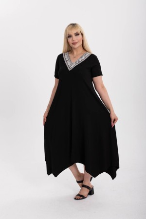 SİYAH ELBİSE VİSKON KUMAŞ 185685